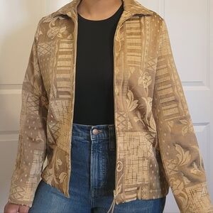 Women's Tan Patterned Jacket